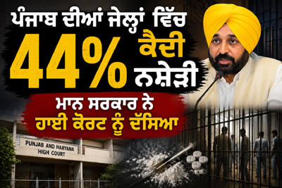 ਪੰਜਾਬ ਦੀਆਂ ਜੇਲ੍ਹਾਂ ਵਿੱਚ 44% ਤੋਂ ਵੱਧ ਕੈਦੀ ਨਸ਼ੇੜੀ
